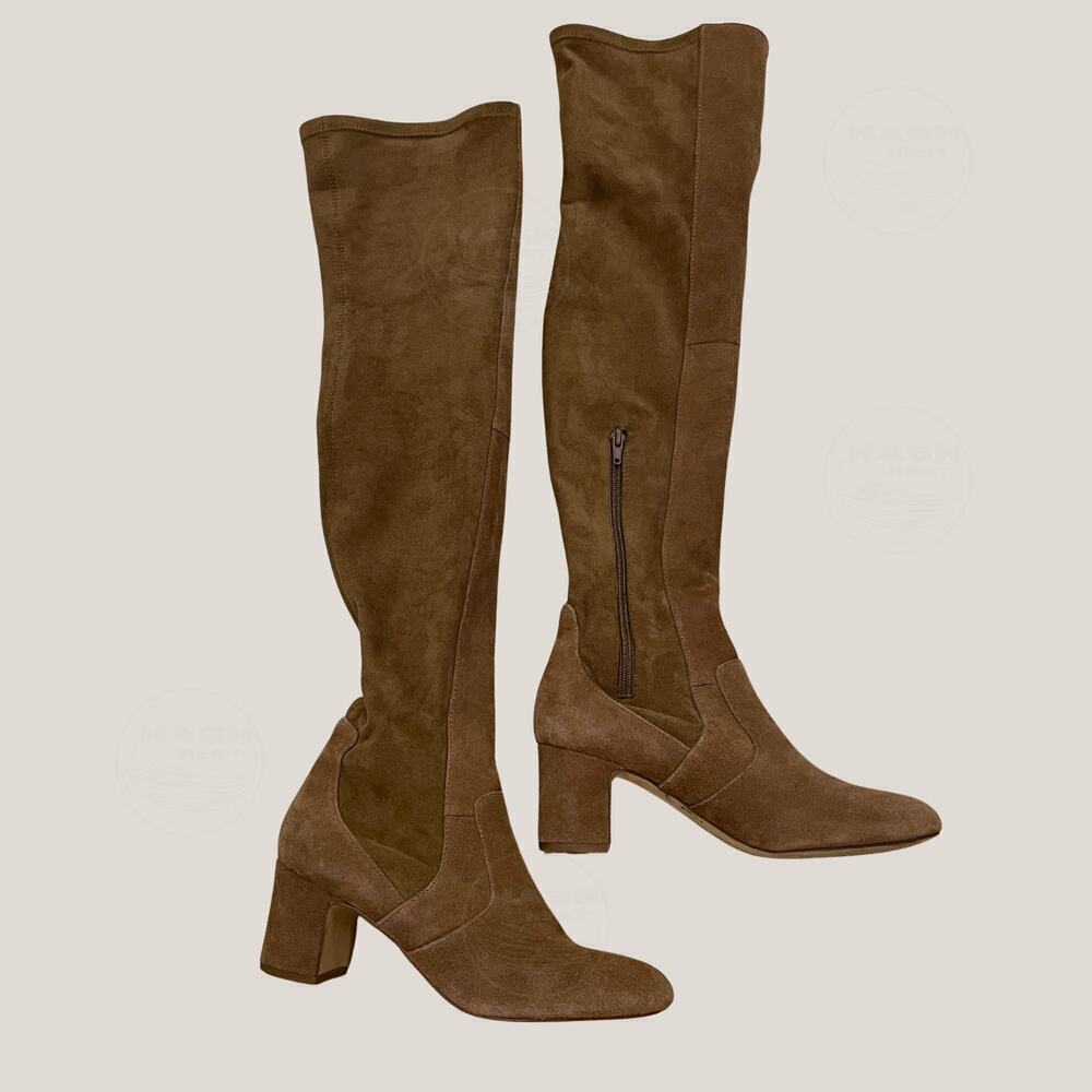 Splendid Charlotte Over-the-Knee Suede Boots | Light Brown, 3.5" Heel, 8.5 $200